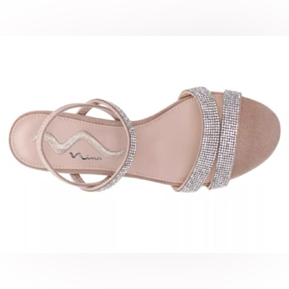 Nina Silver and Cream Strappy Sandals Size 8M